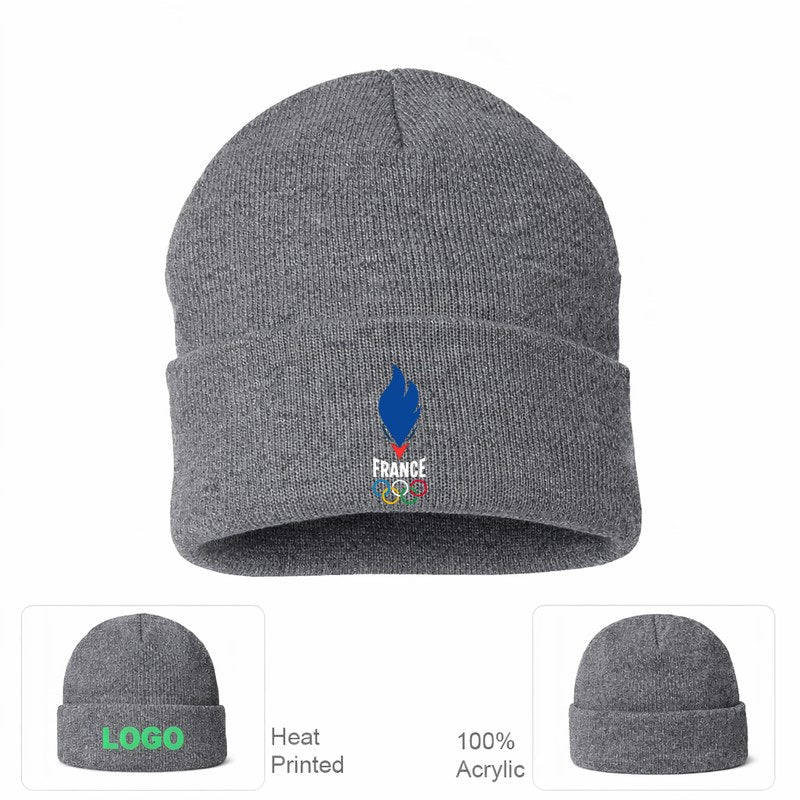 France 2024 White Logo Grey Beanie Hat