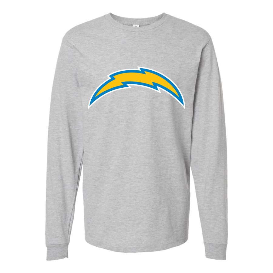 Men's Los Angeles Chargers Long sleeves Cotton Blend T-Shirt - Gray