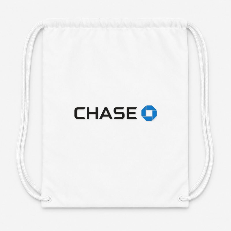 Chase Black Drawstring Bag - White