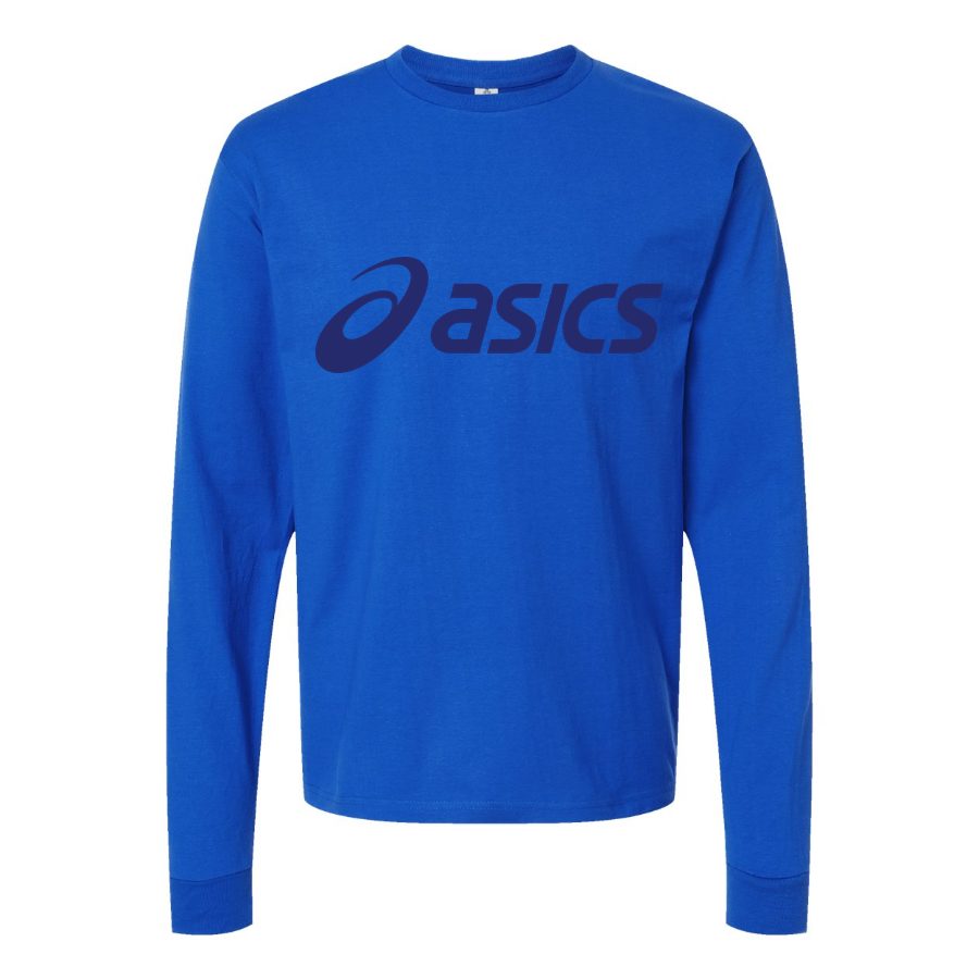 Men's Asics-Logo-1536x864 Long sleeves Cotton Blend T-Shirt - Blue