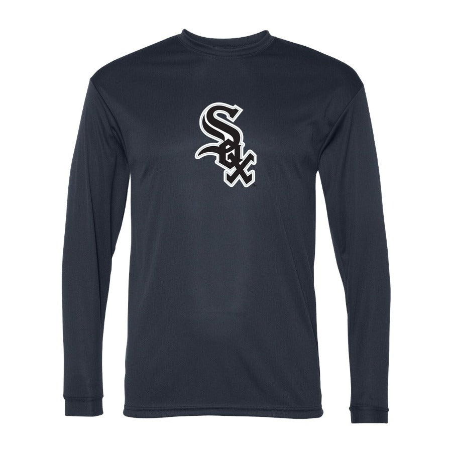 Men's Chicago White Sox Polyester Long Sleeve T-Shirt - Navy