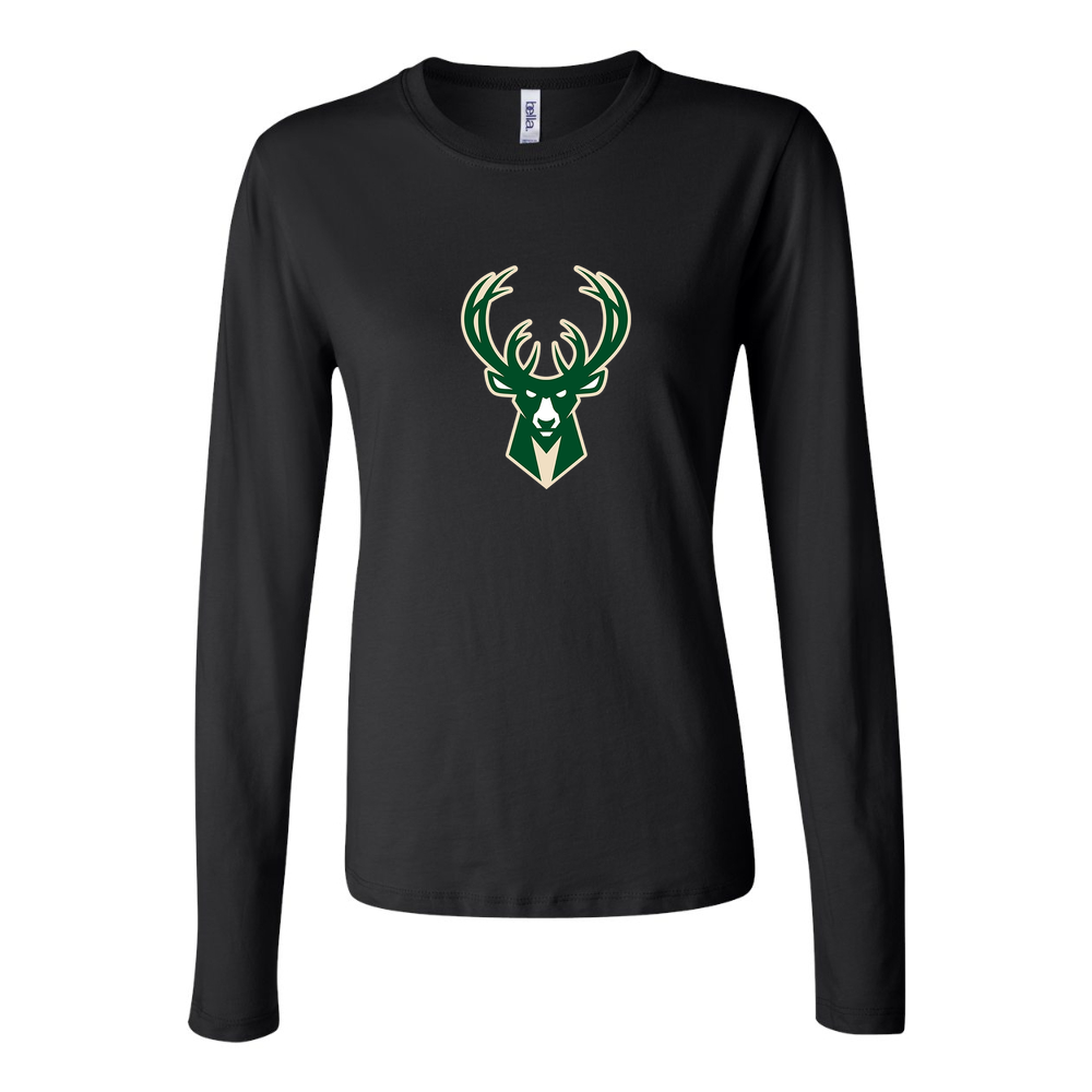 Women's Milwaukee Bucks Long Sleeve T-Shirt - Black