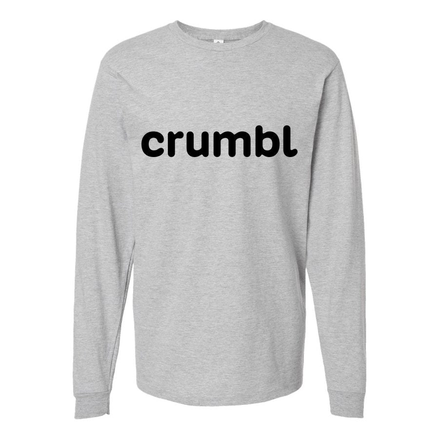 Men's Crumbl-Cookies-Logo-PNG-7 Long sleeves Cotton Blend T-Shirt - Gray