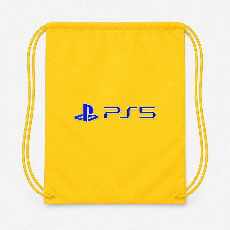 PS5 Official Blue Drawstring Bag - Yellow