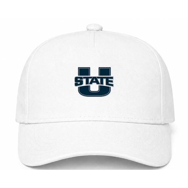 Utah State Aggies Logo White Dad Baseball Cap Hat