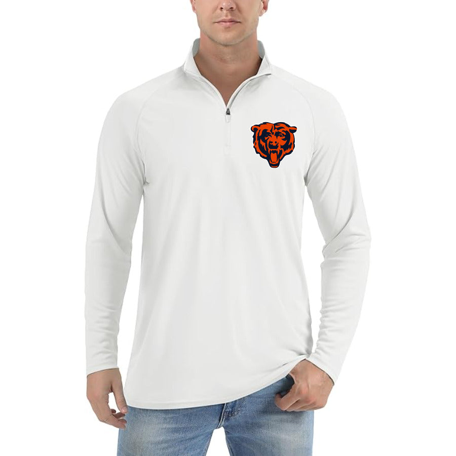 Chicago Bears quarter-zip athletic shirt in White