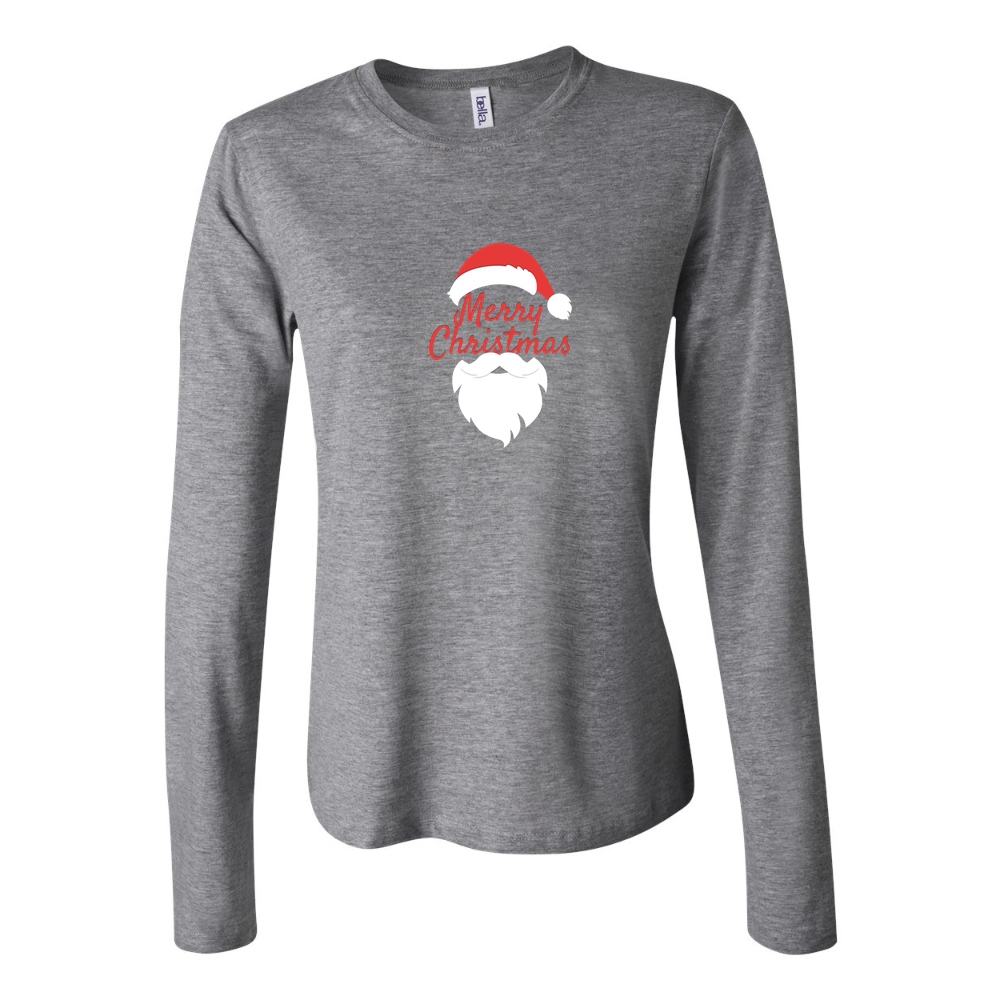 Women's merry christmas icon and santa claus free png 1 Long Sleeve T-Shirt - Gray