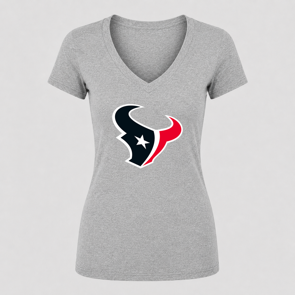 Women's Houston Texans V Neck T-Shirt in gray