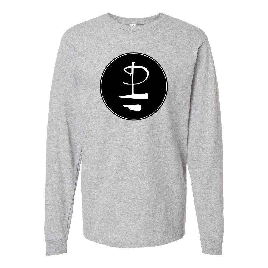 Men's Pink-Floyd-Logo-768x432 Long sleeves Cotton Blend T-Shirt - Gray