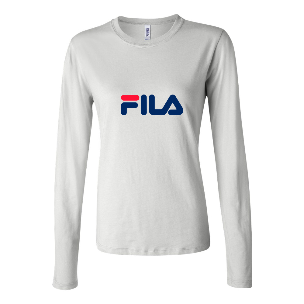 Women's Fila logo 1536x864 Long Sleeve T-Shirt - White