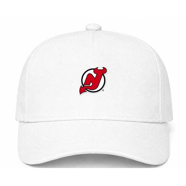 New Jersey Devils NHL Logo White Dad Baseball Cap Hat