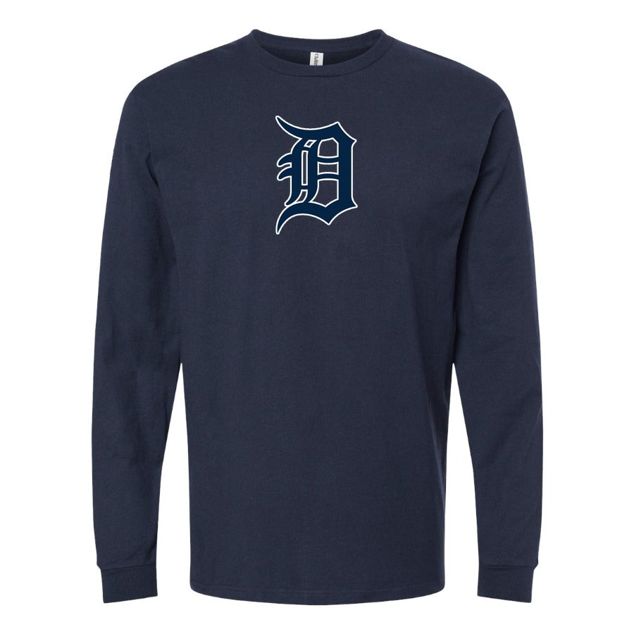 Men's Detroit Tigers Long sleeves Cotton Blend T-Shirt - Navy