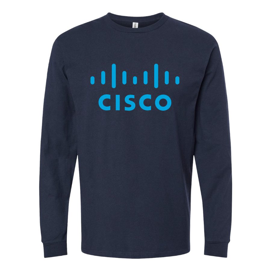 Men's Cisco Long sleeves Cotton Blend T-Shirt - Navy