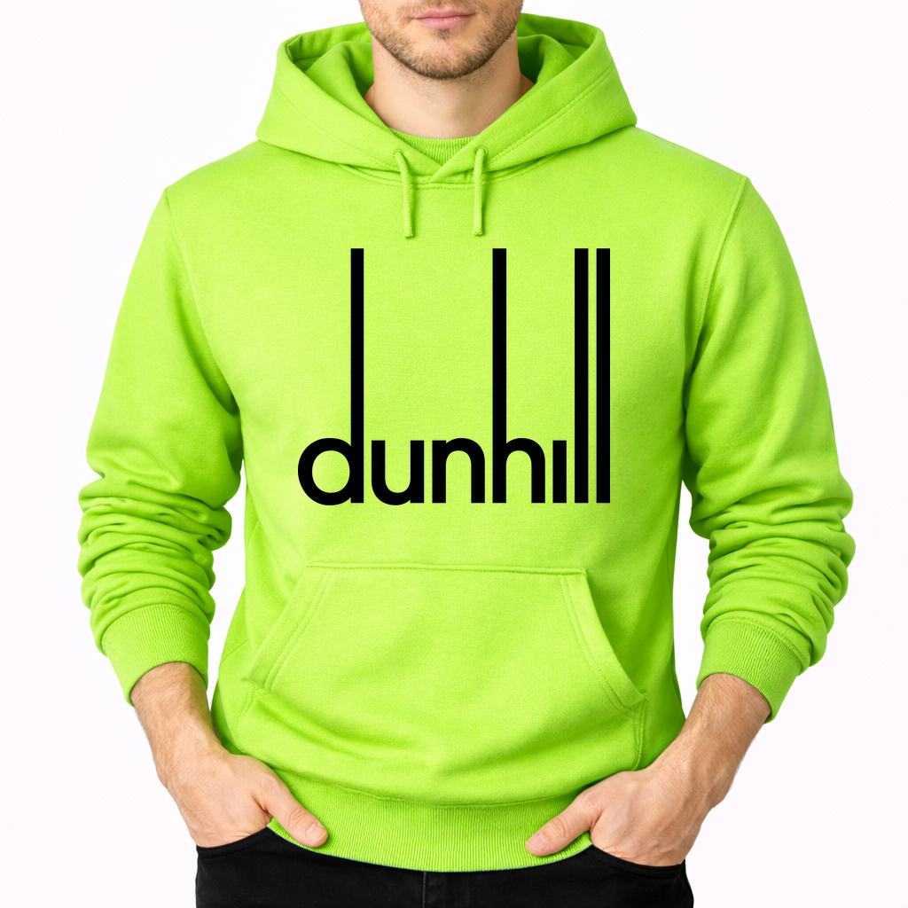 Men's Dunhill Black Pullover Hoodie - Lime green