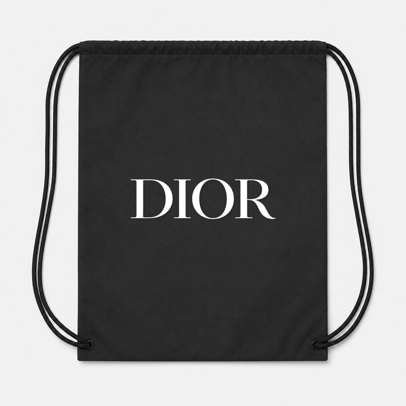 Dior White Drawstring Bag - Black