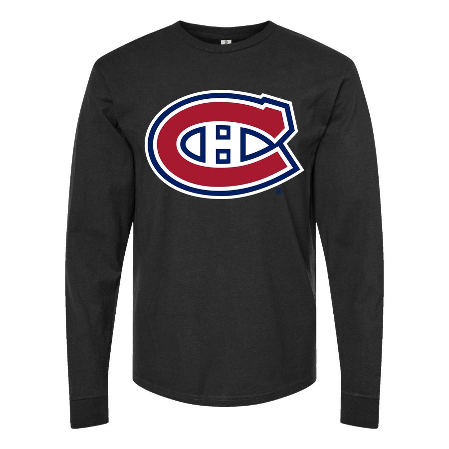 Men's Montreal Canadiens Long sleeves Cotton Blend T-Shirt - Black