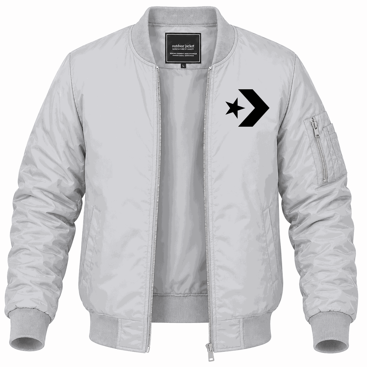 Men's Converse Lightweight Bomber Jacket - Gray