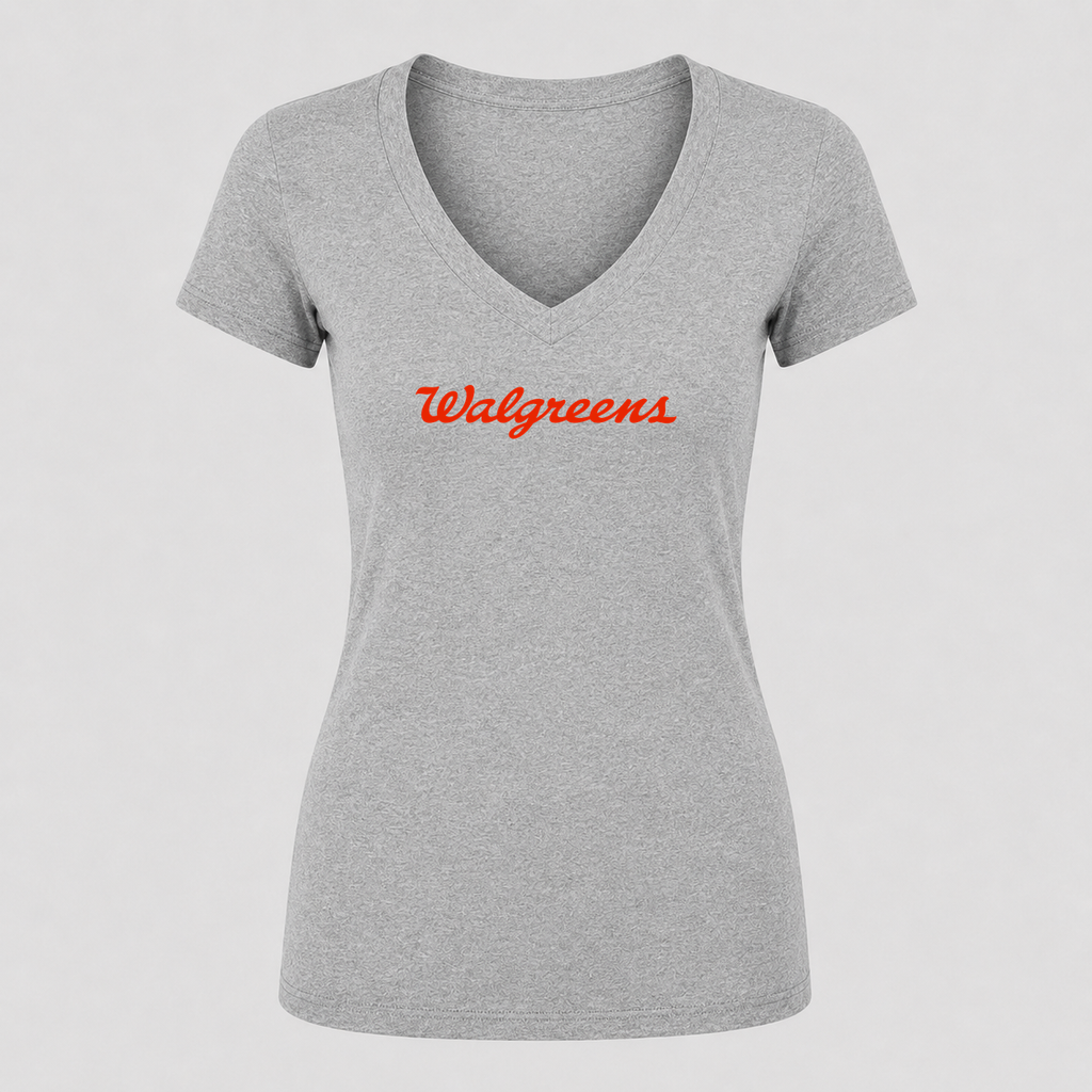 Women's Walgreens V Neck T-Shirt in gray