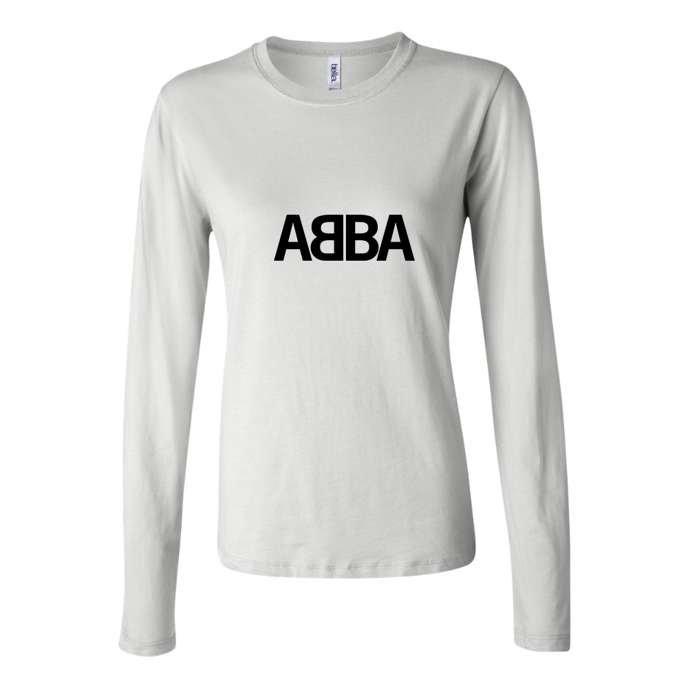 Women's Abba Logo 768x432 Long Sleeve T-Shirt - White