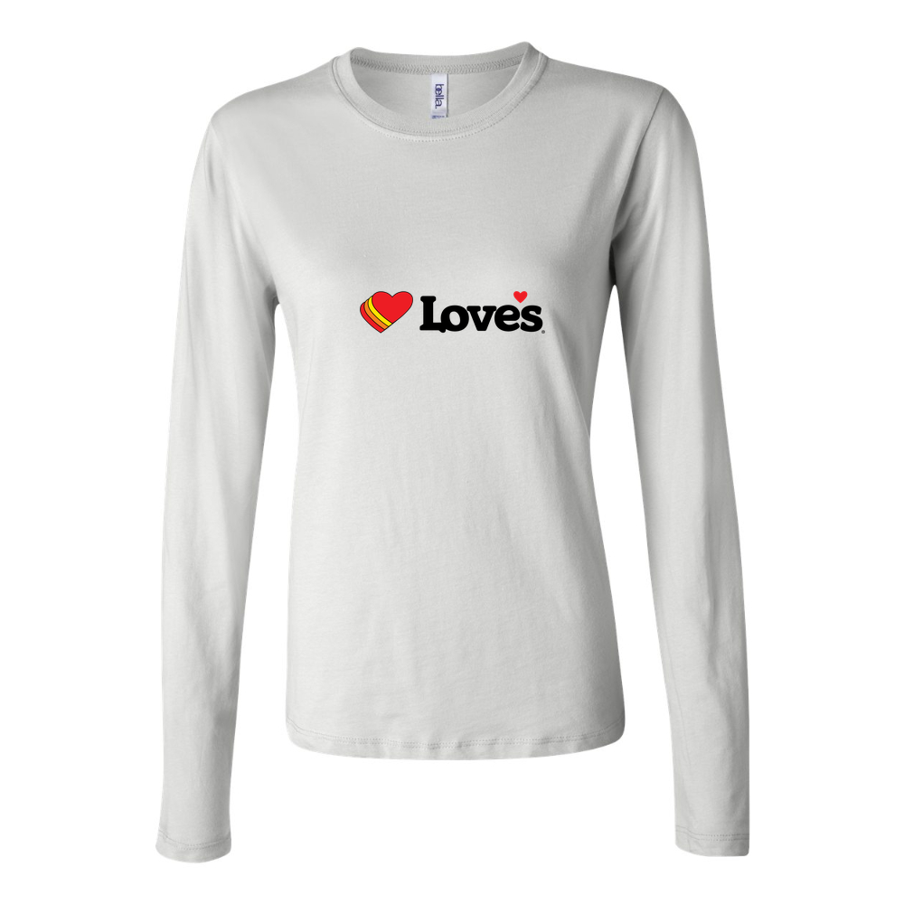 Women's Loves Travel Stops Long Sleeve T-Shirt - White