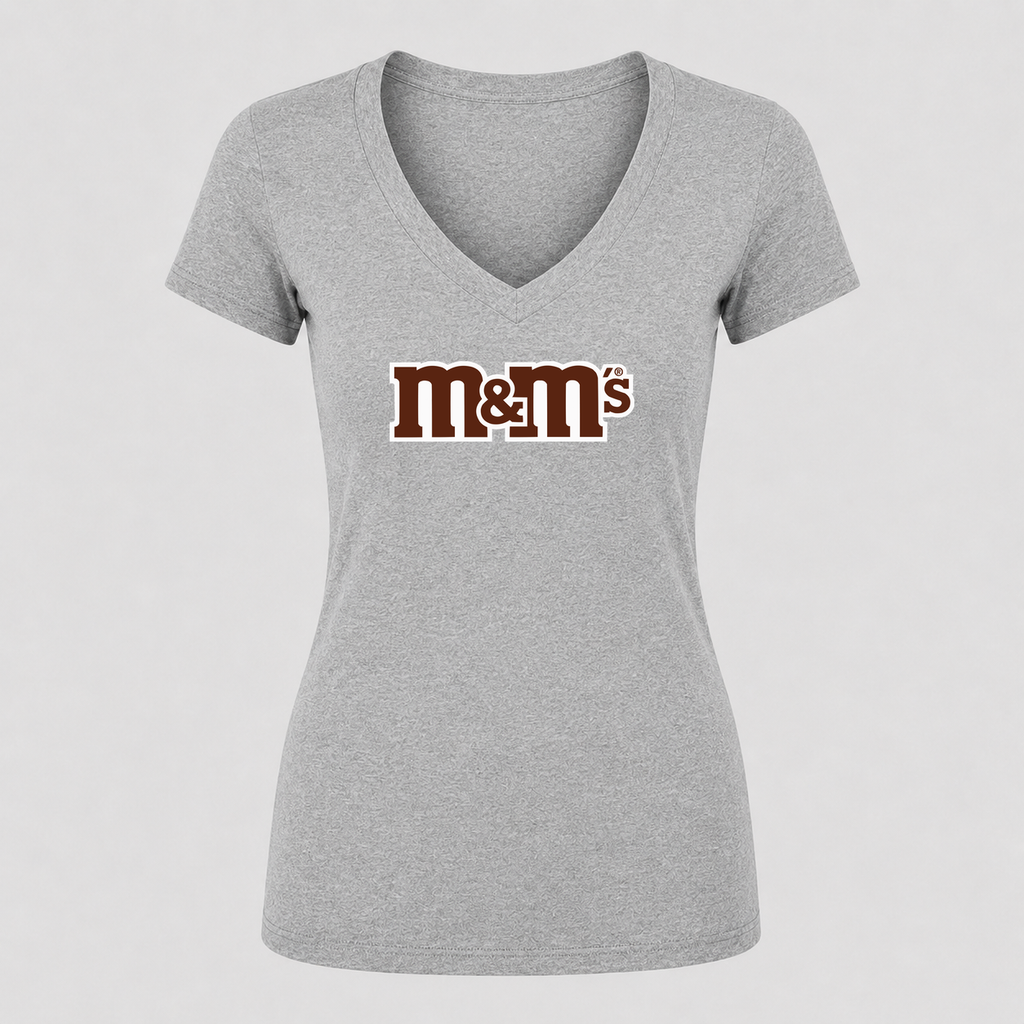 Women's M&M’s V Neck T-Shirt in gray