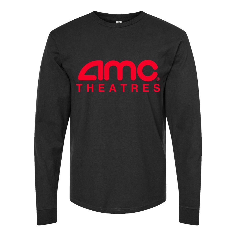 Men's Amc Theatres logo PNG1 Long sleeves Cotton Blend T-Shirt - Black