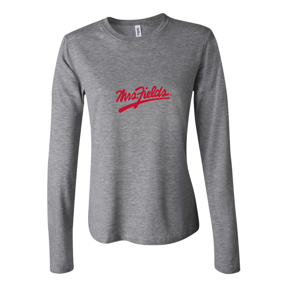 Women's Logo Mrs. Fields 1536x864 Long Sleeve T-Shirt - Gray