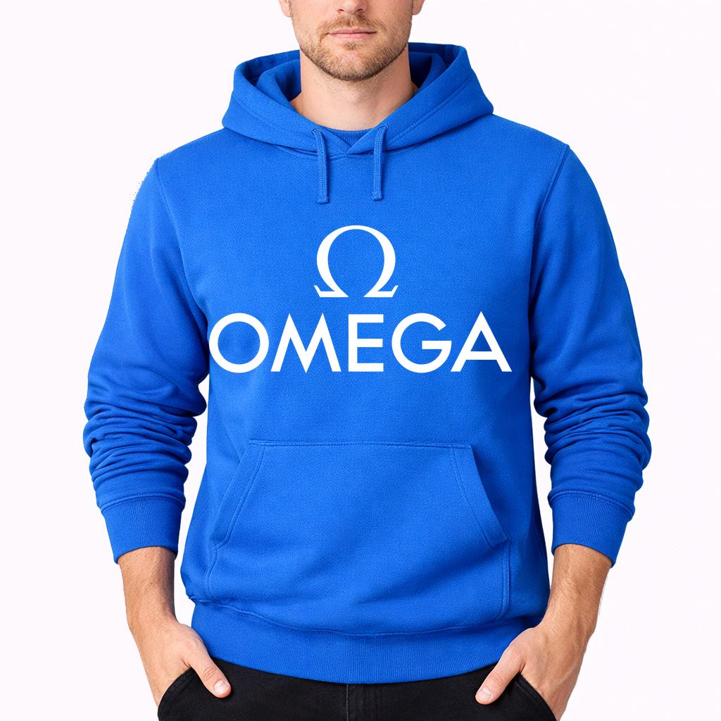Men's Omega White Pullover Hoodie - Azure