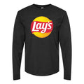 Men's Lays-Logo-food Long sleeves Cotton Blend T-Shirt - Black