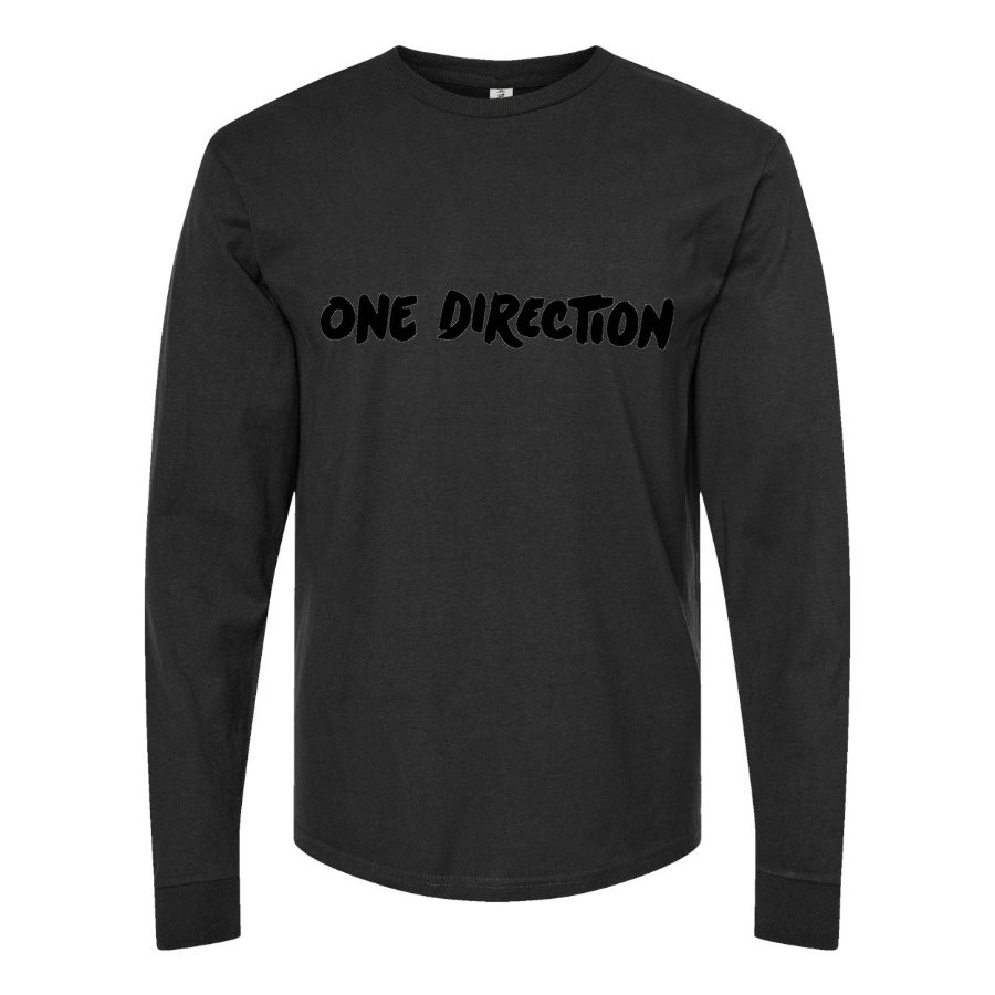 Men's One Direction Long sleeves Cotton Blend T-Shirt - Black