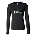 Women's Free Palestine white Long Sleeve T-Shirt - Black