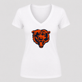 Women's Chicago Bears V Neck T-Shirt in white