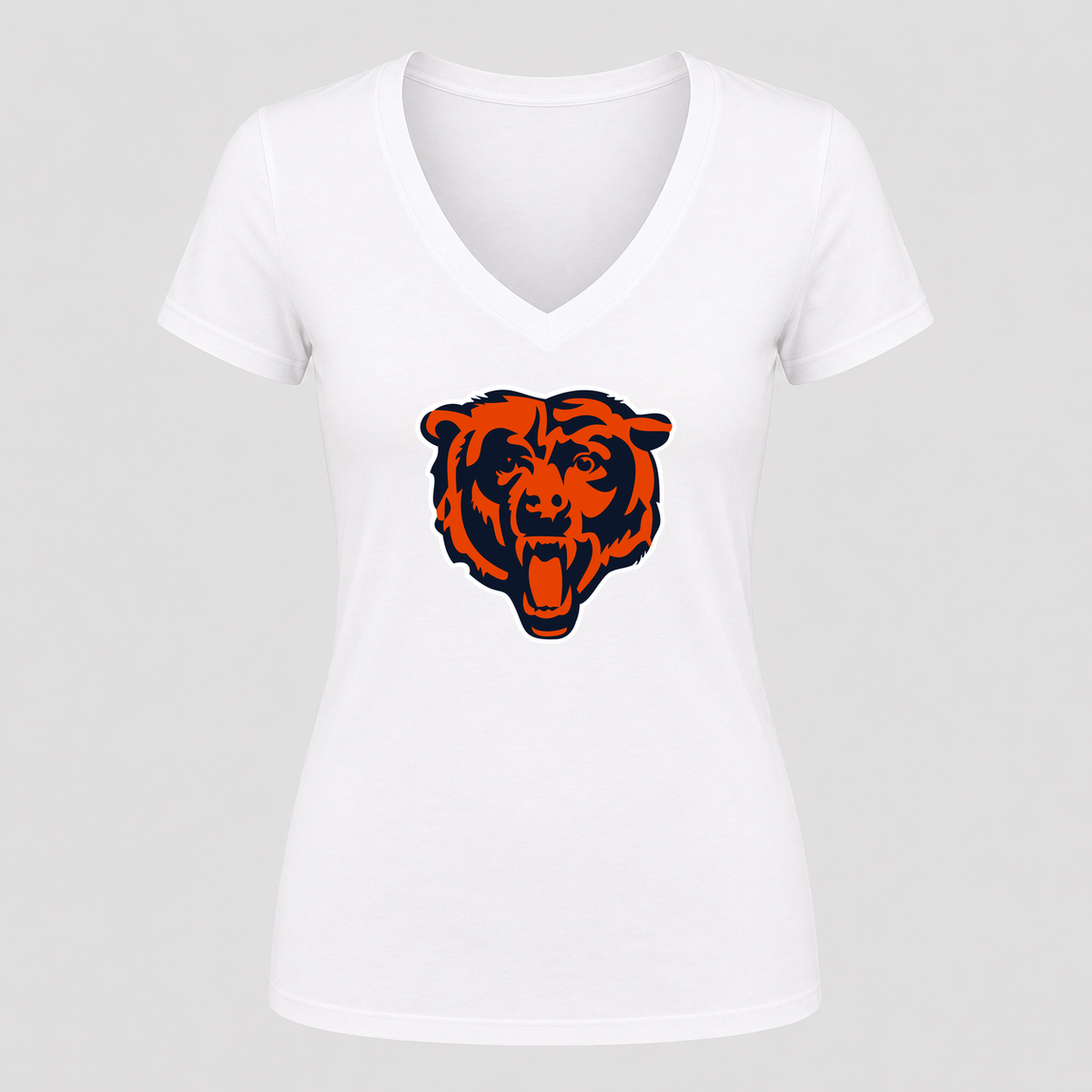 Women's Chicago Bears V Neck T-Shirt in white