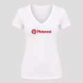 Women's Pinterest V Neck T-Shirt in white