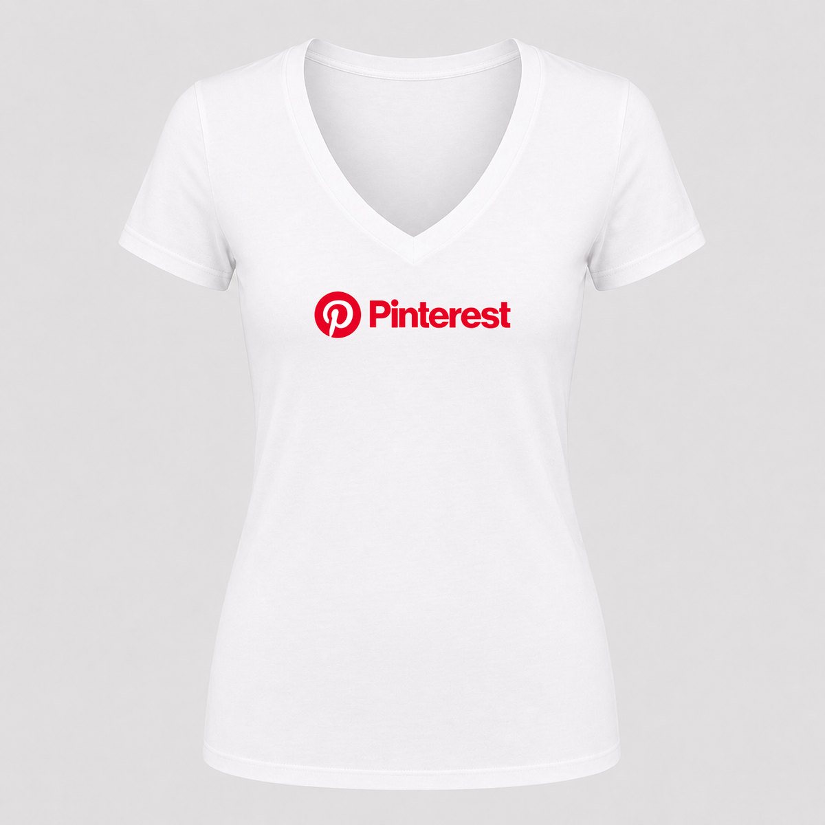 Women's Pinterest V Neck T-Shirt in white