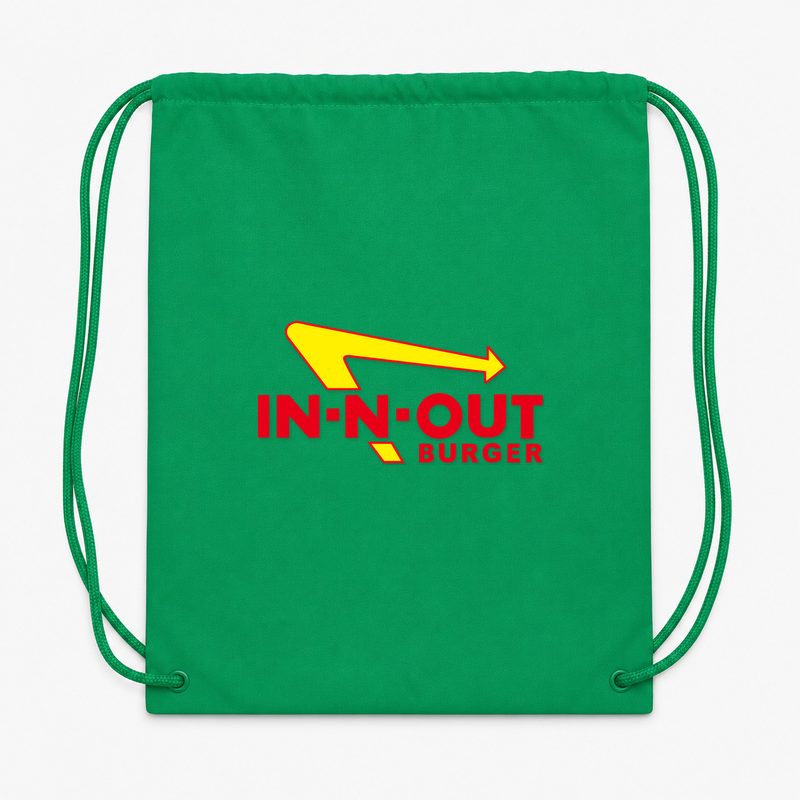 In N Out Burger Drawstring Bag - Green