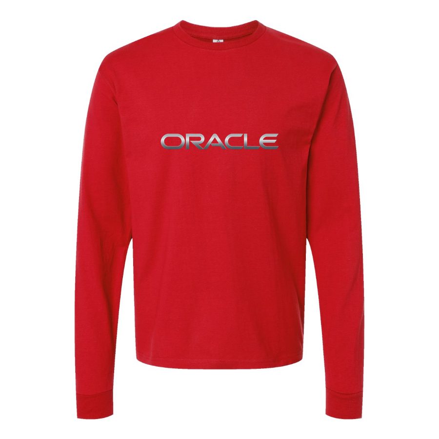 Men's Oracle Long sleeves Cotton Blend T-Shirt - Red