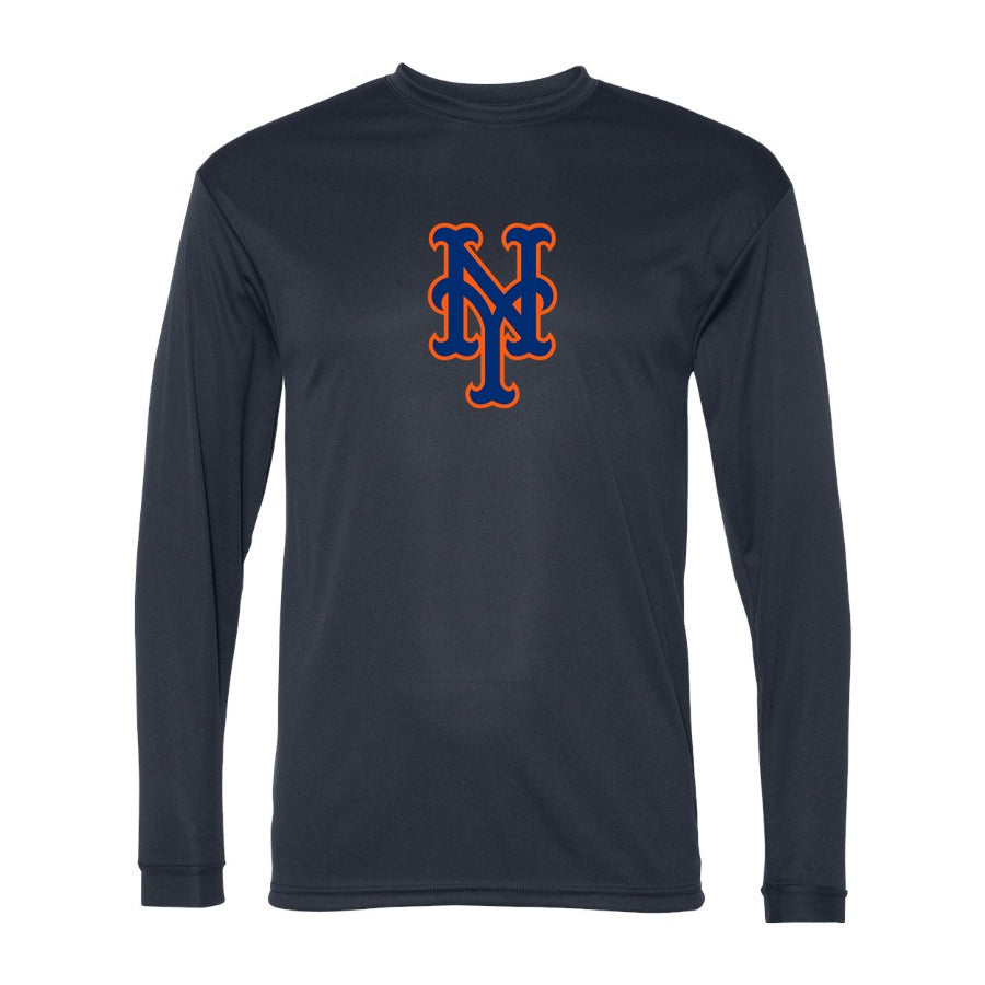 Men's New York Mets Polyester Long Sleeve T-Shirt - Navy