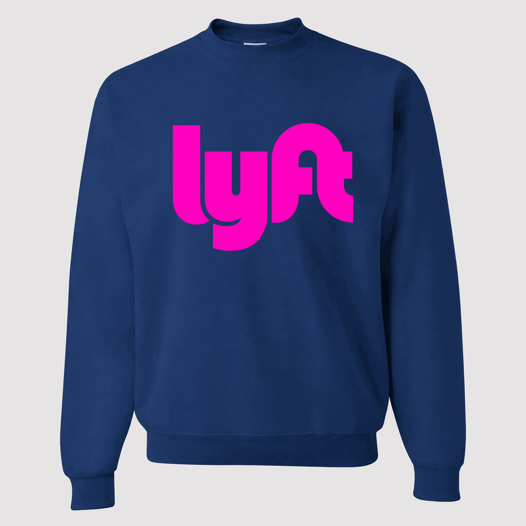 Men's Lyft Pink Logo Crewneck Sweatshirt - Blue