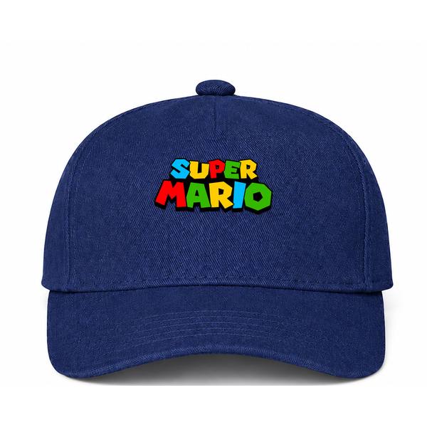Super Mario Logo Navy Dad Baseball Cap Hat