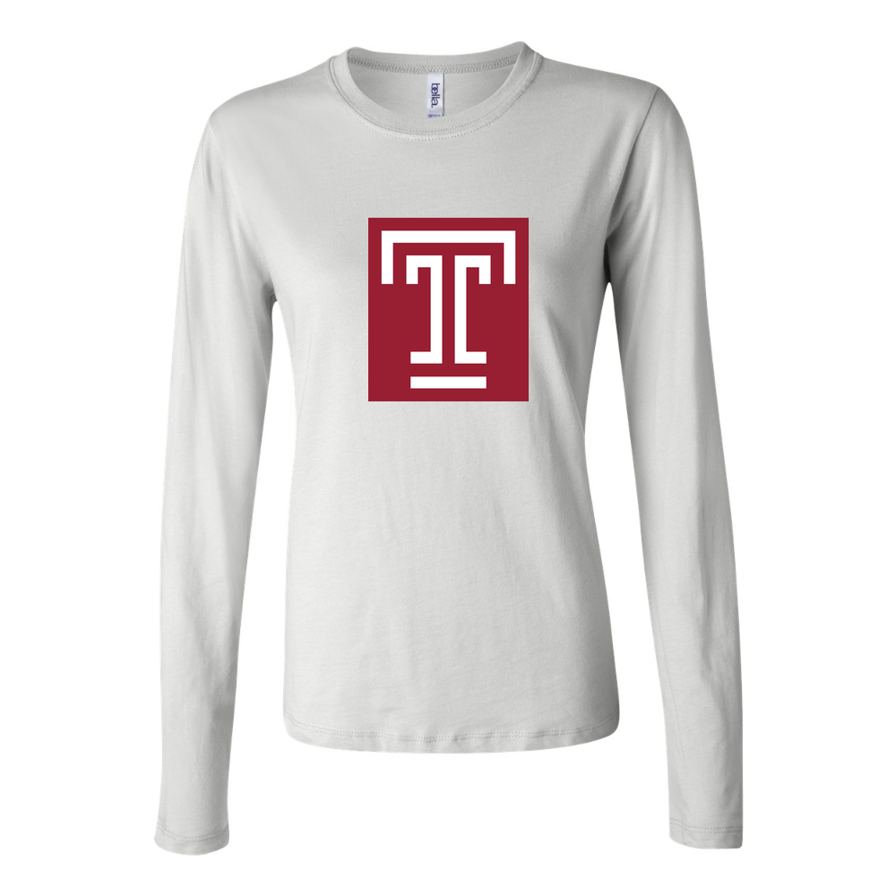 Women's Temple Owls Long Sleeve T-Shirt - White