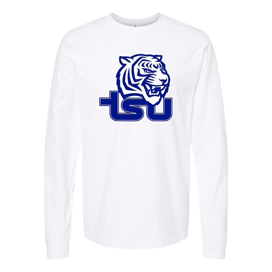 Men's Tennessee State Tigers Logo Long sleeves Cotton Blend T-Shirt - White