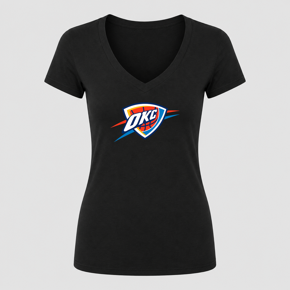 Women's Oklahoma City Thunder V Neck T-Shirt in black