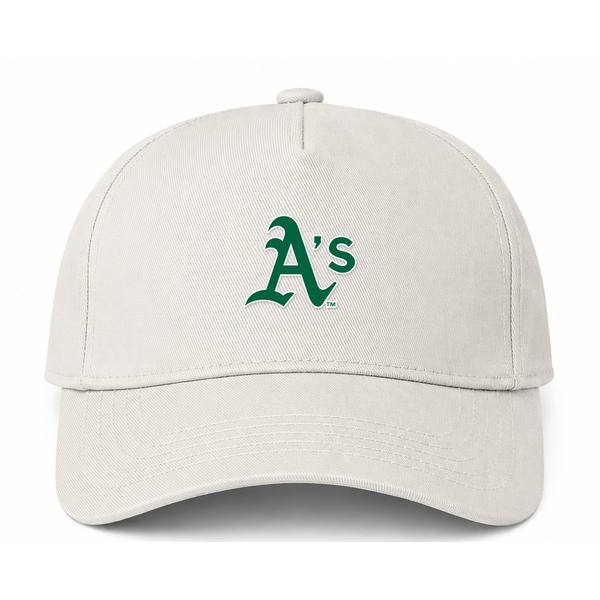 Oakland Athletics MLB Logo Beige Dad Baseball Cap Hat