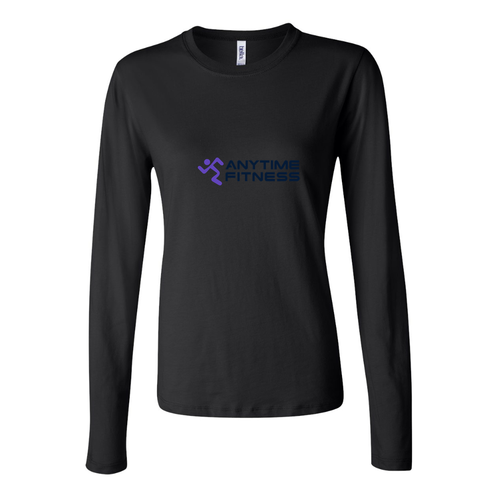 Women's Anytime Fitness logo 1536x864 Long Sleeve T-Shirt - Black