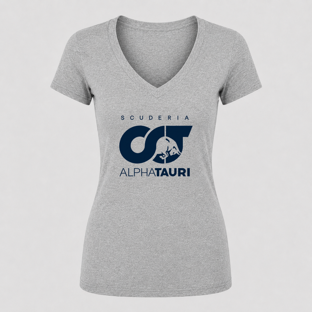 Women's Scuderia AlphaTauri V Neck T-Shirt in gray