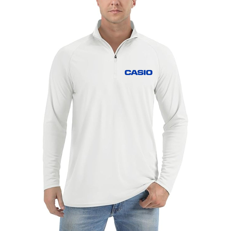 Casio quarter-zip athletic shirt in White