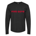 Men's Five guys Long sleeves Cotton Blend T-Shirt - Black