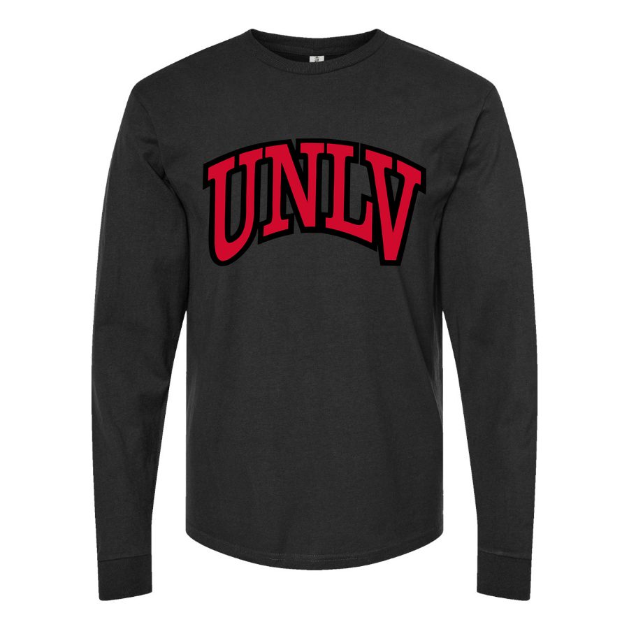 Men's UNLV Rebels Logo Long sleeves Cotton Blend T-Shirt - Black