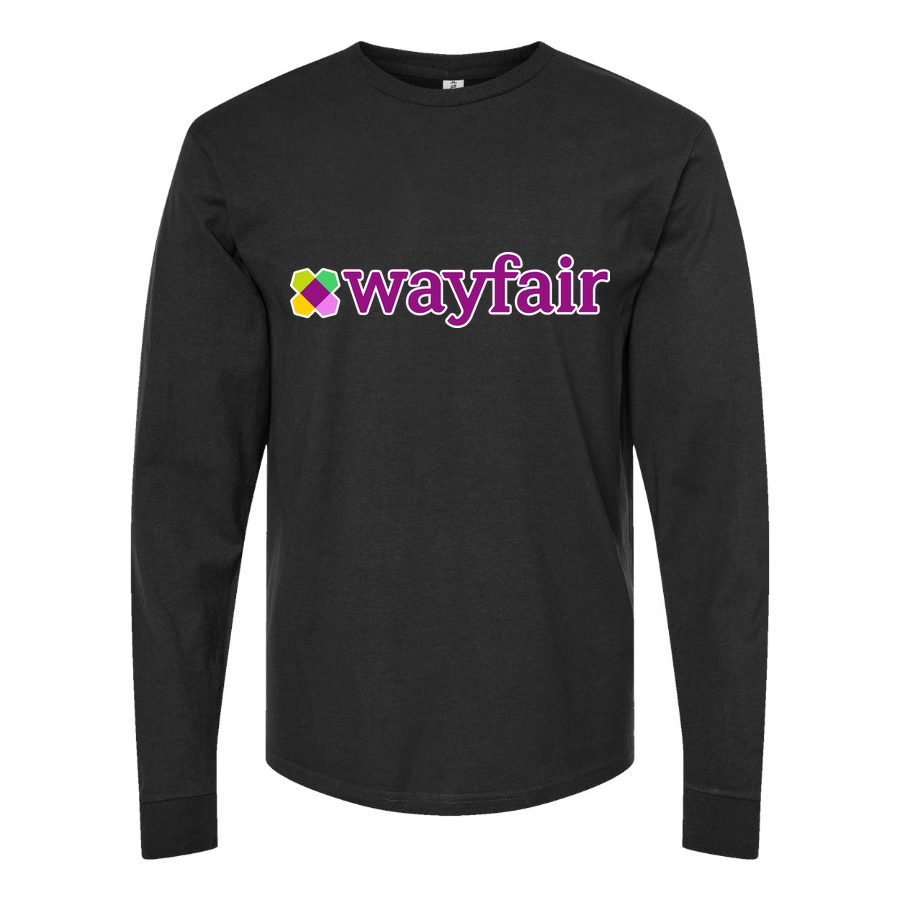 Men's Wayfair Logo Long sleeves Cotton Blend T-Shirt - Black
